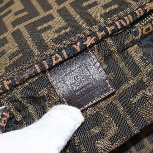 FENDI Vanity Pouch Black Brown Auth 141707 - Picture 10 of 16